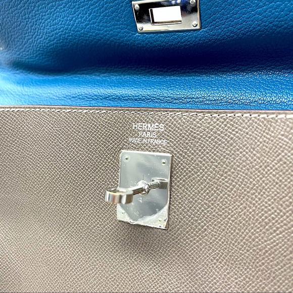 ✈️sold✈️Hermes Kelly35 Etoupe leather bag - Picture 14 of 16